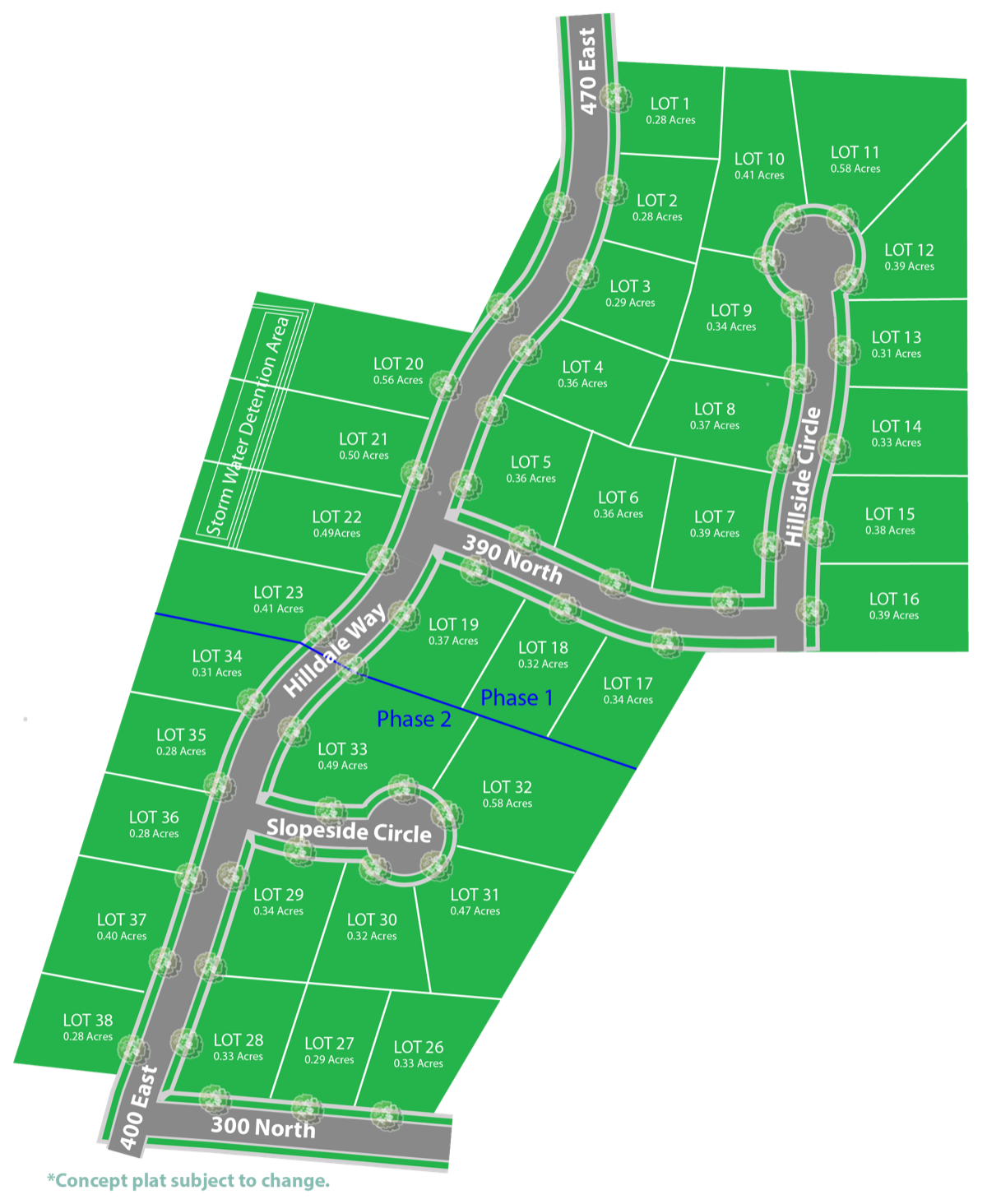 Hilldale subdivision plat map