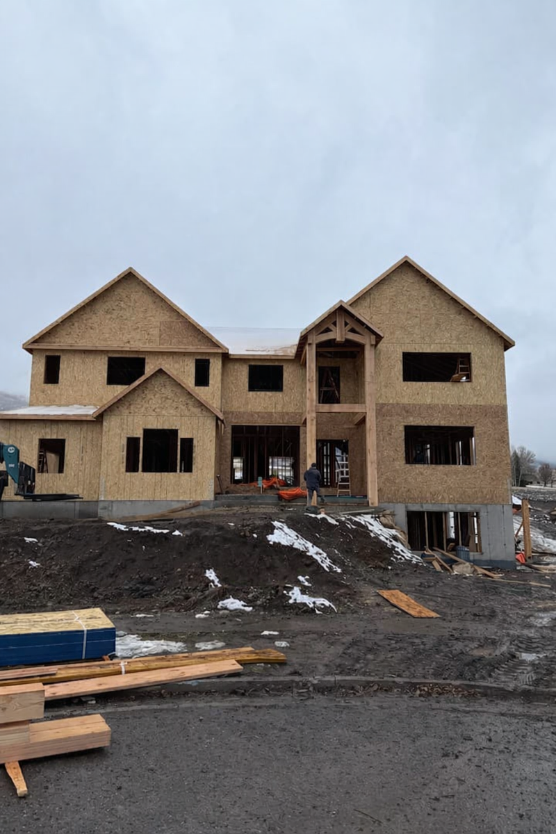 Custom home timber framing