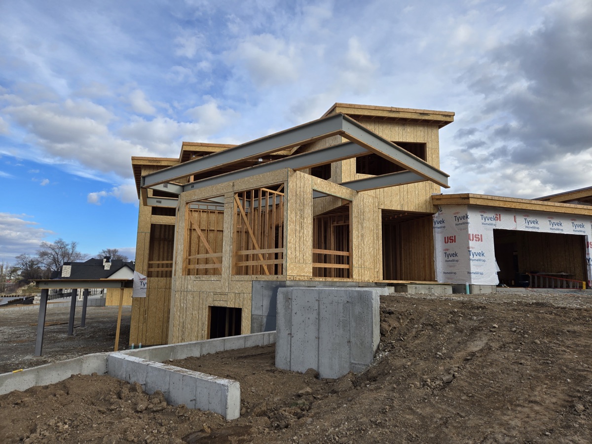 Modern home exterior framing
